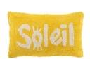 Coussin Soleil Tufté Coton Jaune/Blanc