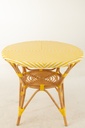 Table à manger en rotin jaune/blanc