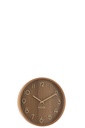 Wall Clock Plywood/MDF Dark Natural