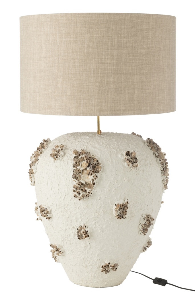 Lampe + Abat-jour Jilly Terracotta Blanc/Marron