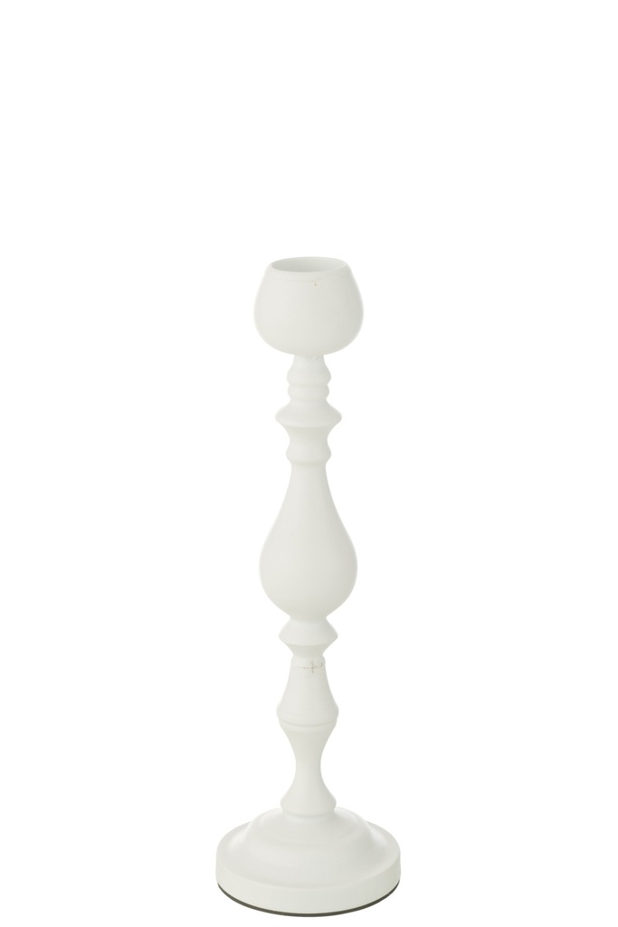 Candle Holder Monarchy Metal White
