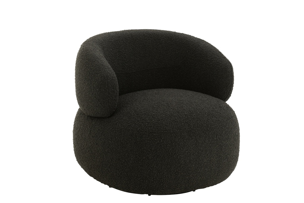 Fauteuil pivotant rond en mousse noir