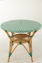Dining Table Rattan Dark Green/White
