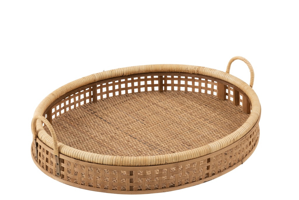 Plateau Pick Rotin/Bambou Naturel Grand