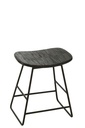 Tabouret Rectangulaire Recyclé Teck Noir