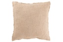 Cushion Frayed Edges Cotton/Polyester Beige