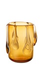 Vase en verre goutte à goutte ambré petit