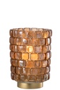 Hurricane Square Mosaic Glass Cognac
