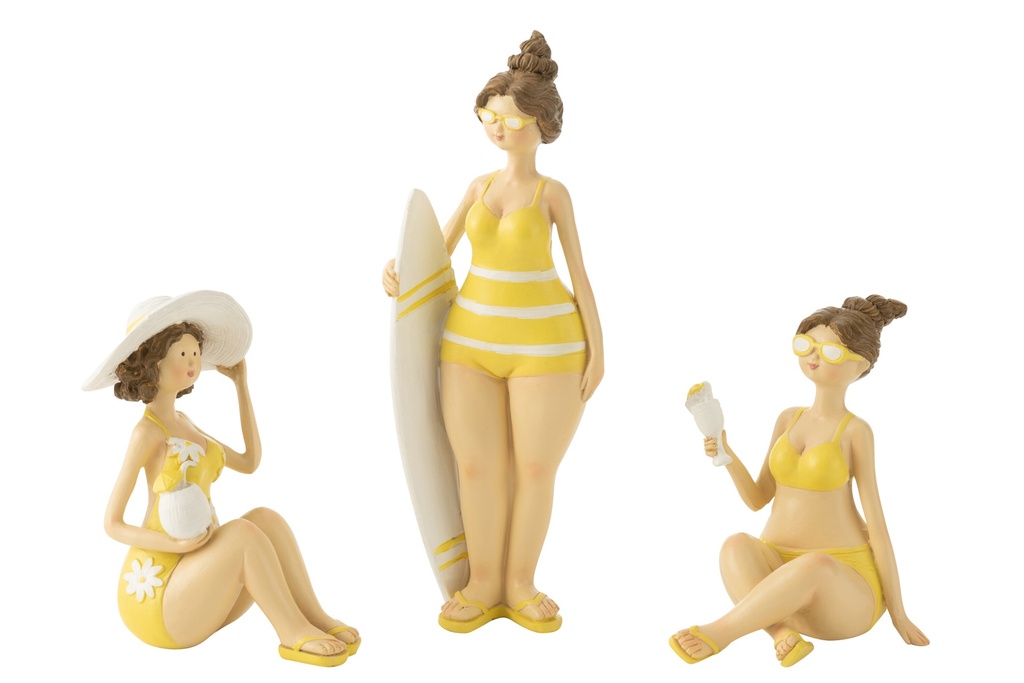 Beach Ladies Resin Yellow Assortment