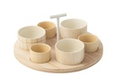 Tapas Service 6 Sets+Wood Tray