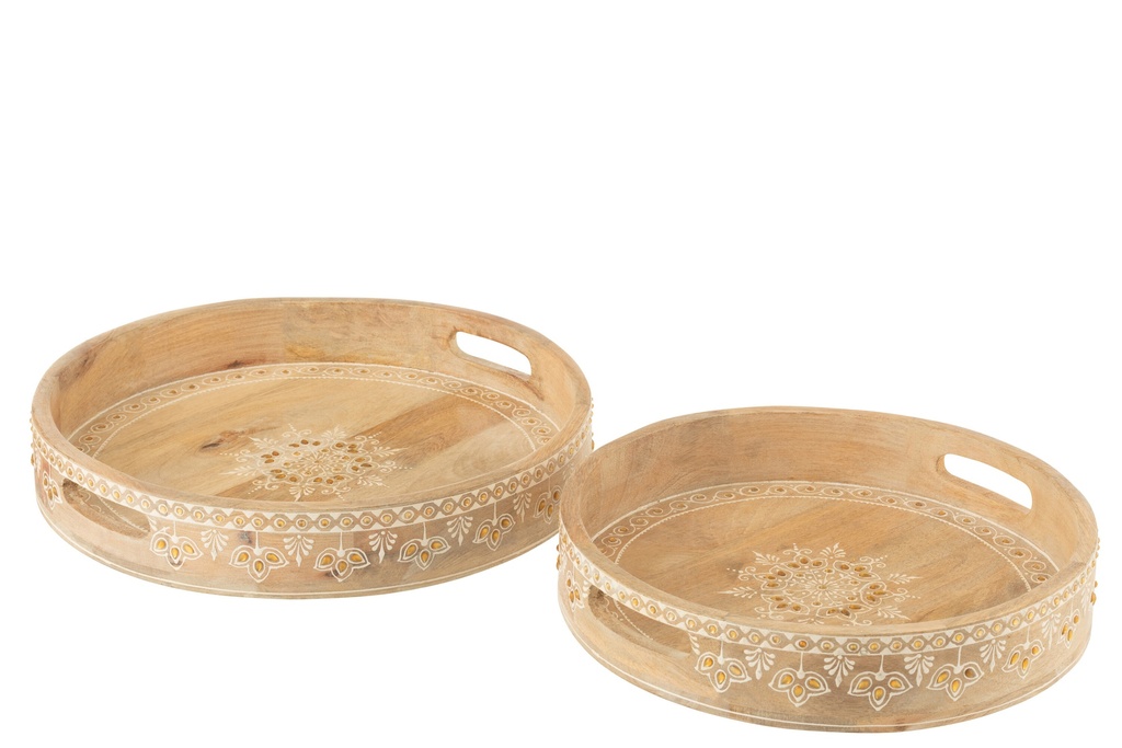 Lot de 2 plateaux à 2 poignées