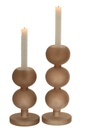 Lot de 2 bougeoirs en verre Malik