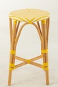Tabouret en rotin jaune/blanc grand