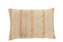 Coussin Rectangle Rayures Lin/Coton Beige/Rouille