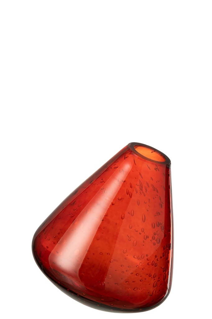 Vase en verre topaze orange foncé