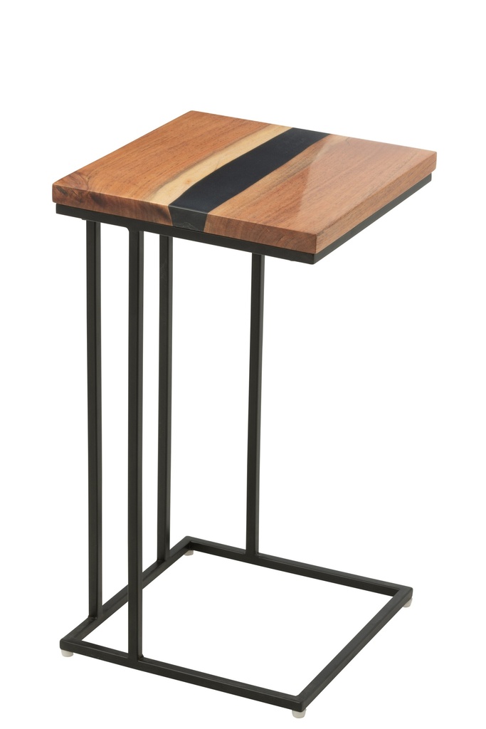 Side Table Square Acacia Wood/Resin