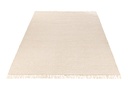 Tapis Rectangle+Franges Coton/Polyester Crème