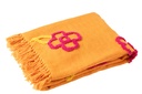 Plaid Fleurs Coton Orange+Rose/Jaune