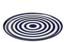 Plate Granada Stripes Ceramic White/Cobalto