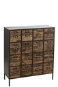 Armoire 16 tiroirs Bois/Métal Marron