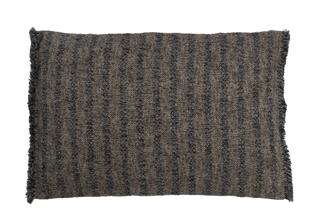 Coussin Ethnique Rectangle Coton Bleu/Beige