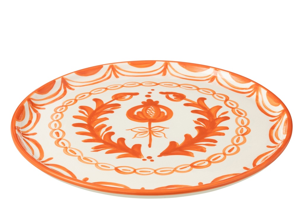 Assiette Granada Céramique Blanc/Orange