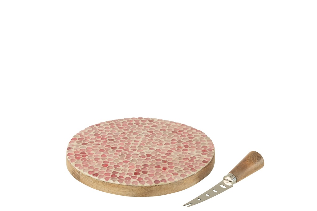 Plateau de fromages + Couteau Mosaïque en forme de cœur