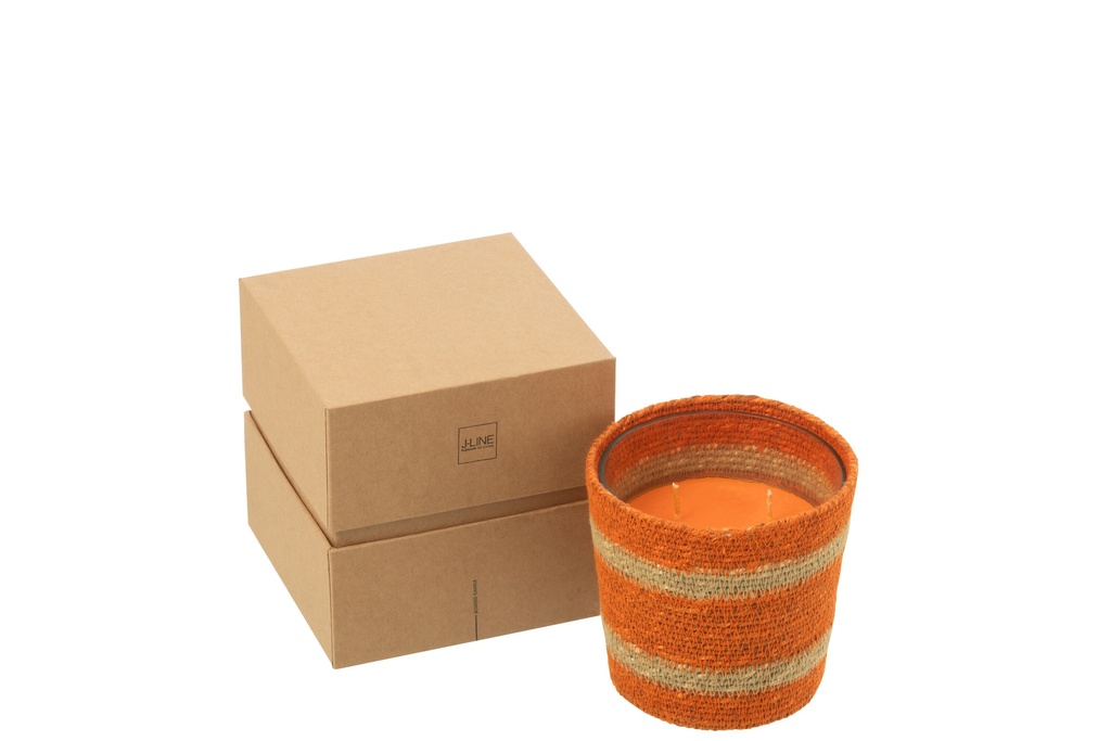 [50508] Panier de bougies parfumées en cire d'orange