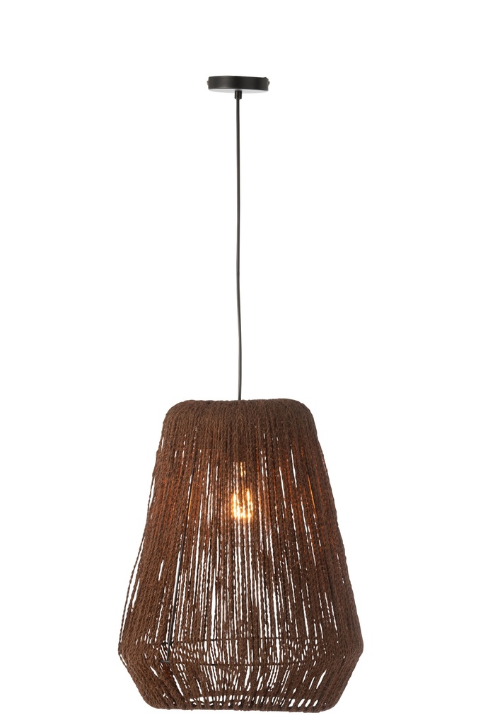 Hanging Lamp Weave Metal/Palm Black