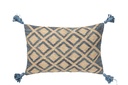 Cushion Rectangle Lozenge Pattern Jute/Cotton