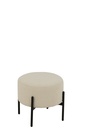 Tabouret Boucle Contreplaqué/Polyester Blanc/Noir