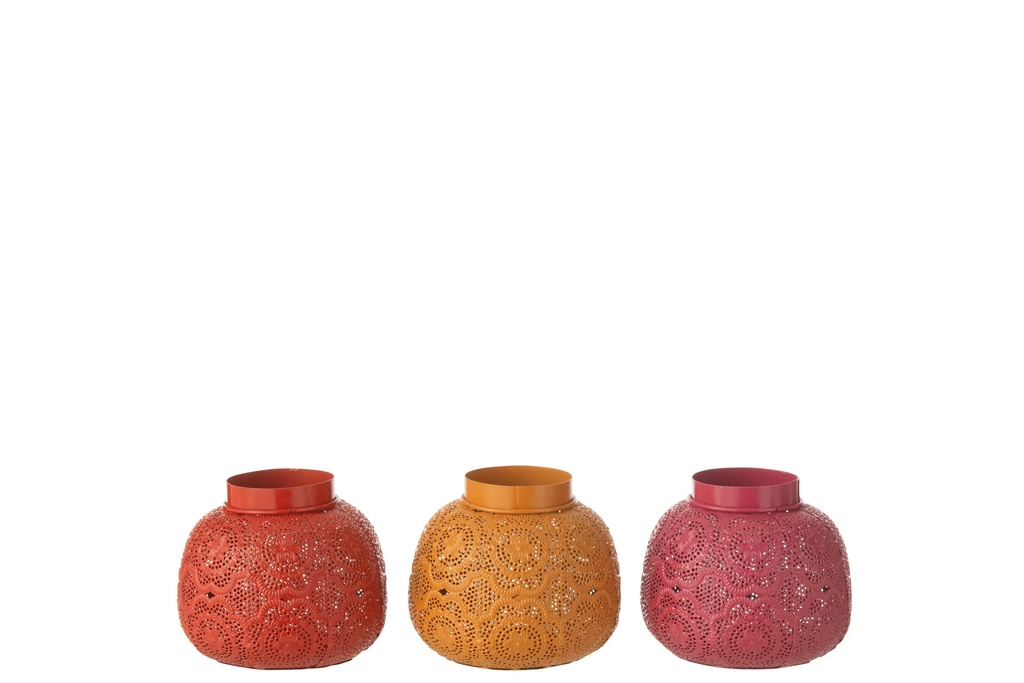 Tealight Holder Cylinder Metal/Glass Mix