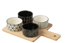 Tapas Service 4 Sets+Bamboo Tray