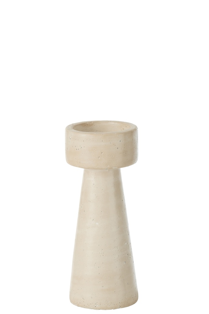 Bougeoir Olina Ciment Crème Grand