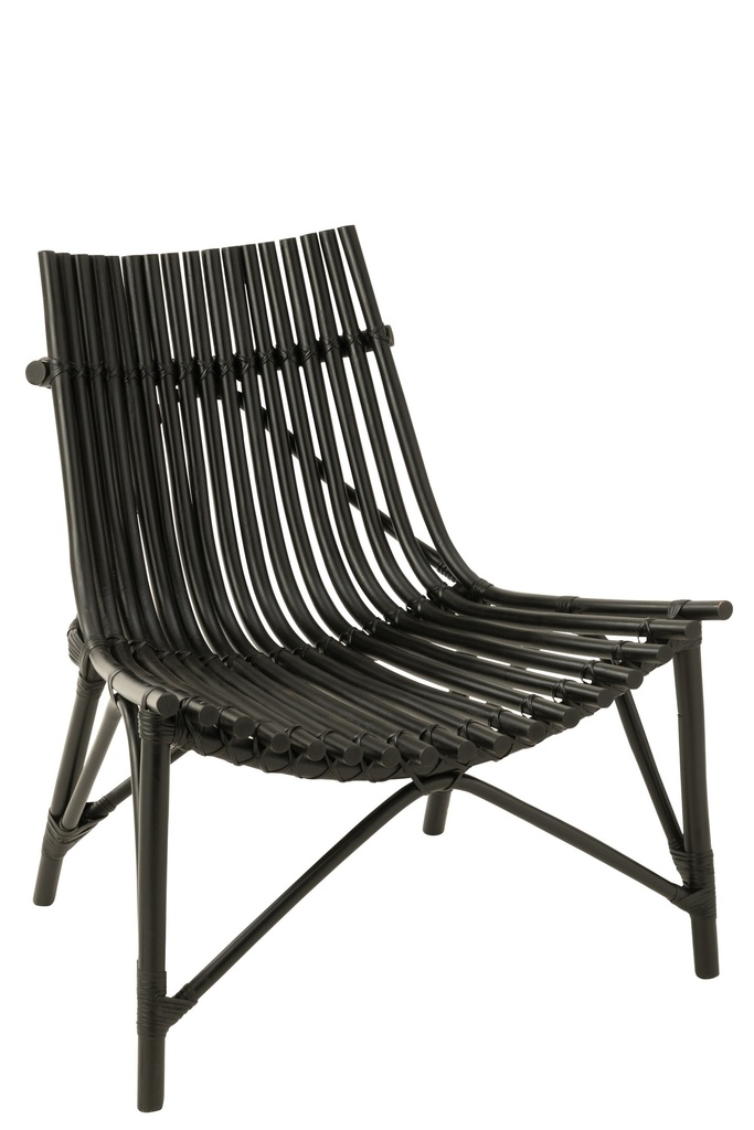 Chaise en rotin noir