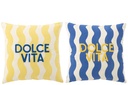 Coussin Dolce Vita Coton Bleu/Jaune