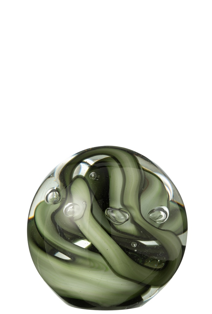 Paperweight Tornado Round Glass Transparent/Brown