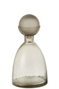 Vase Bottle+Cap Yara Glass Greige