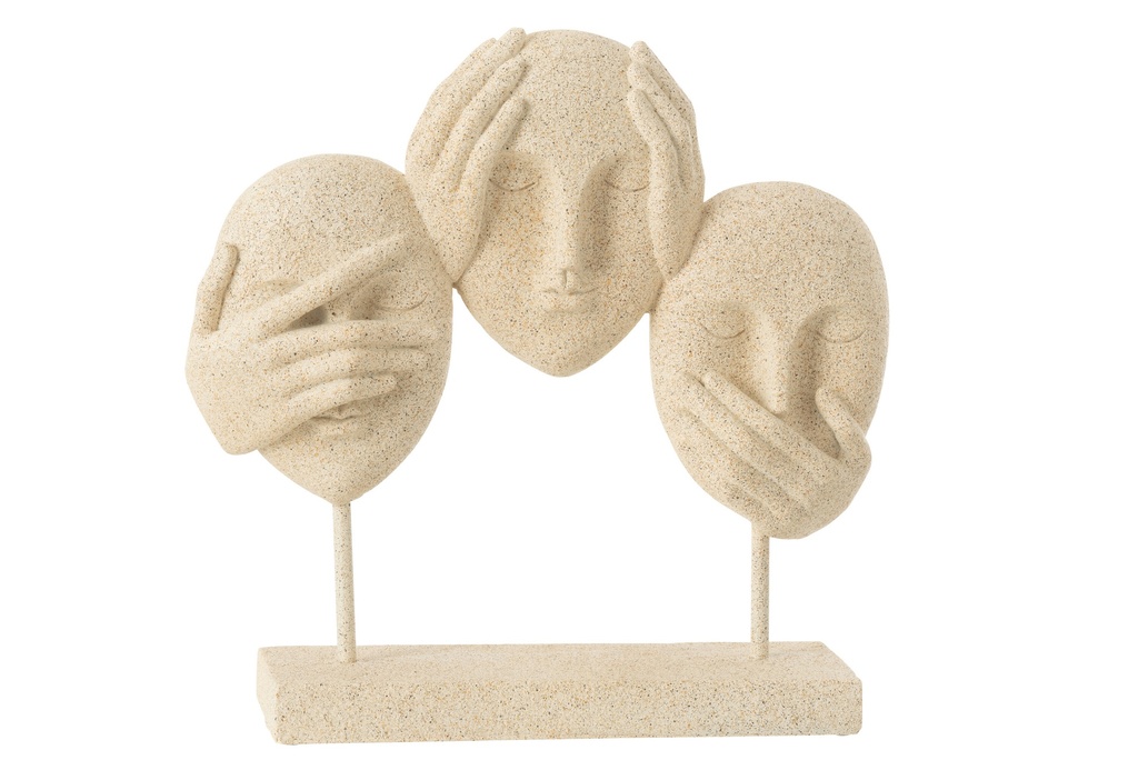 Face See/Hear/Speak On Stand Resin