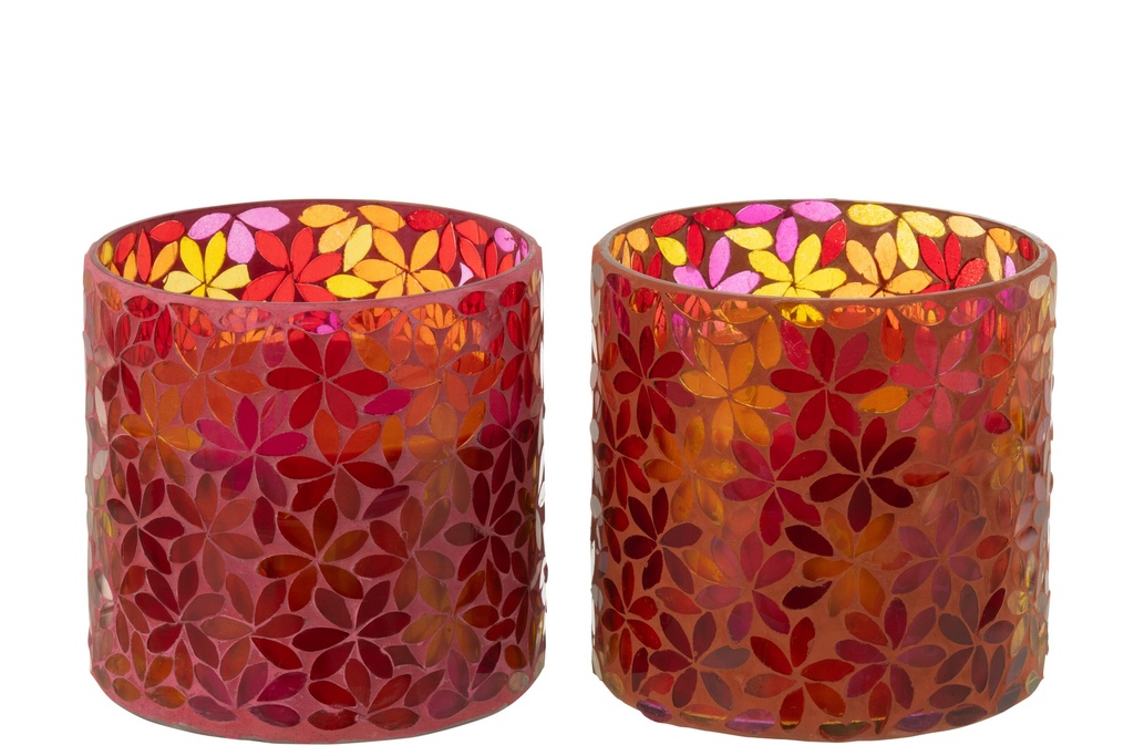 Bougie parfumée en cire mosaïque de fleurs