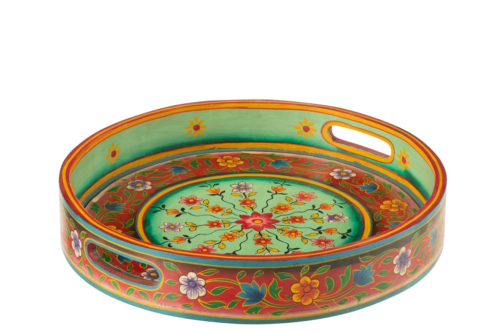 Tray Handles Round Mango Wood