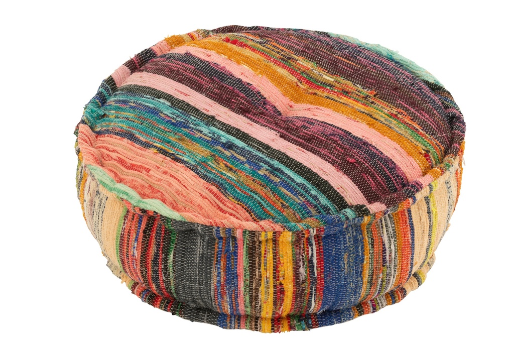 Pouf Chindo Round Cotton/Polyester Mix