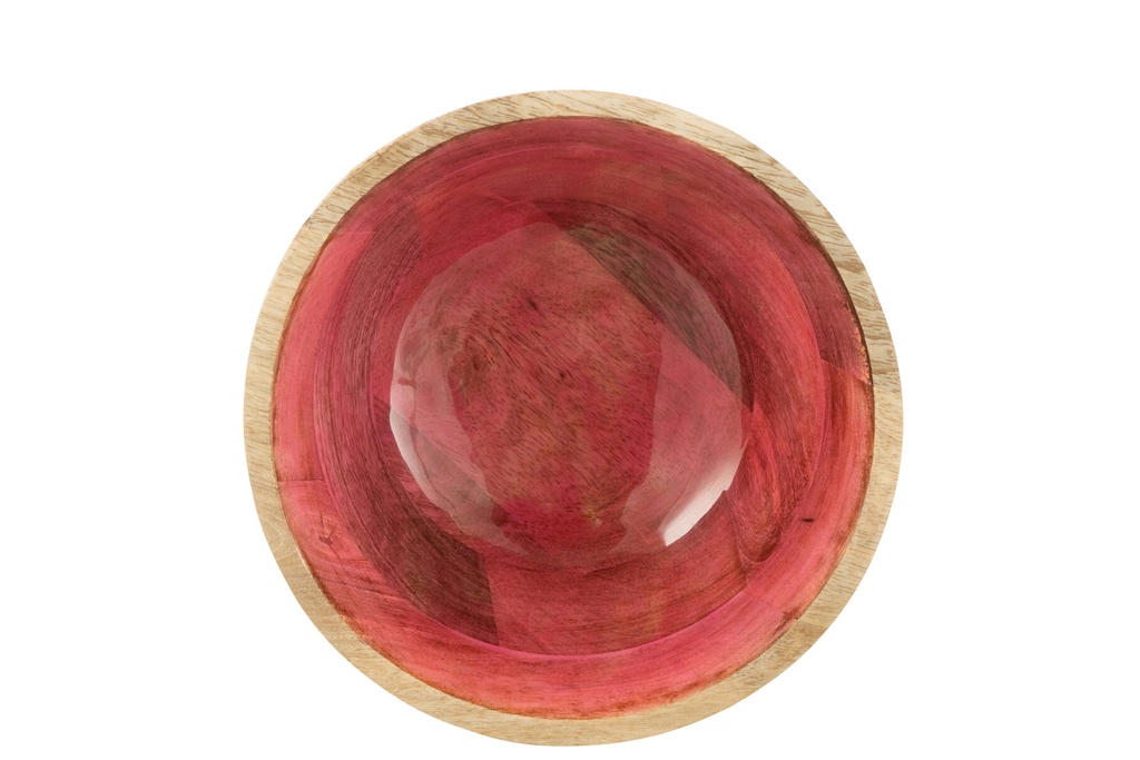 Bol en bois de manguier rose grand format
