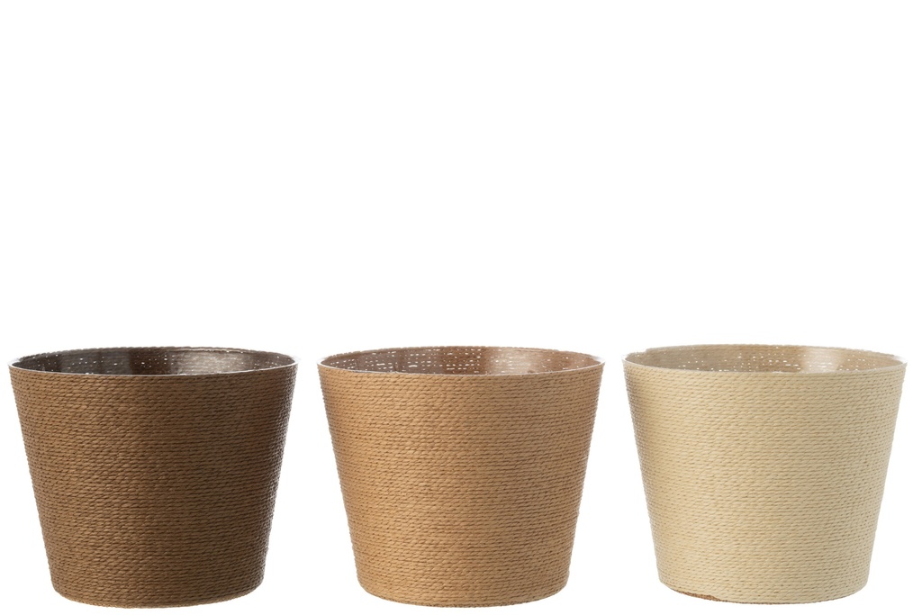 Cordes pour pots de fleurs en papier/PET Crème/Naturel/Marron Extra