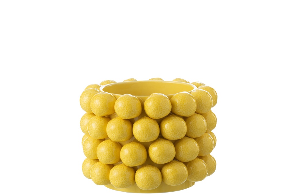 Flowerpot Lemons Ceramic Yellow Large