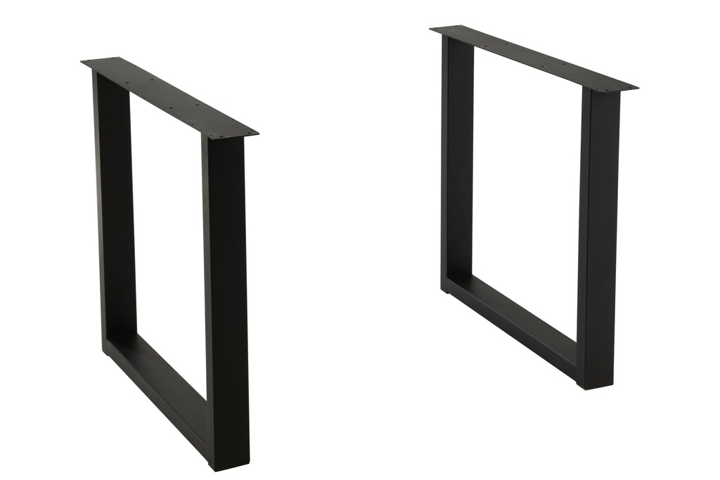 Pieds de table rectangulaires en acier noir