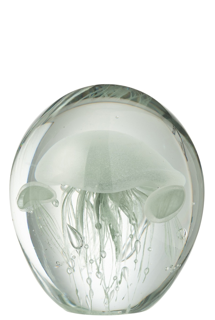 Paperweight Calypso Glass Transparent/Green Large