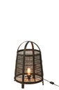 Lampe Rya Coton/Bambou Noir Grande