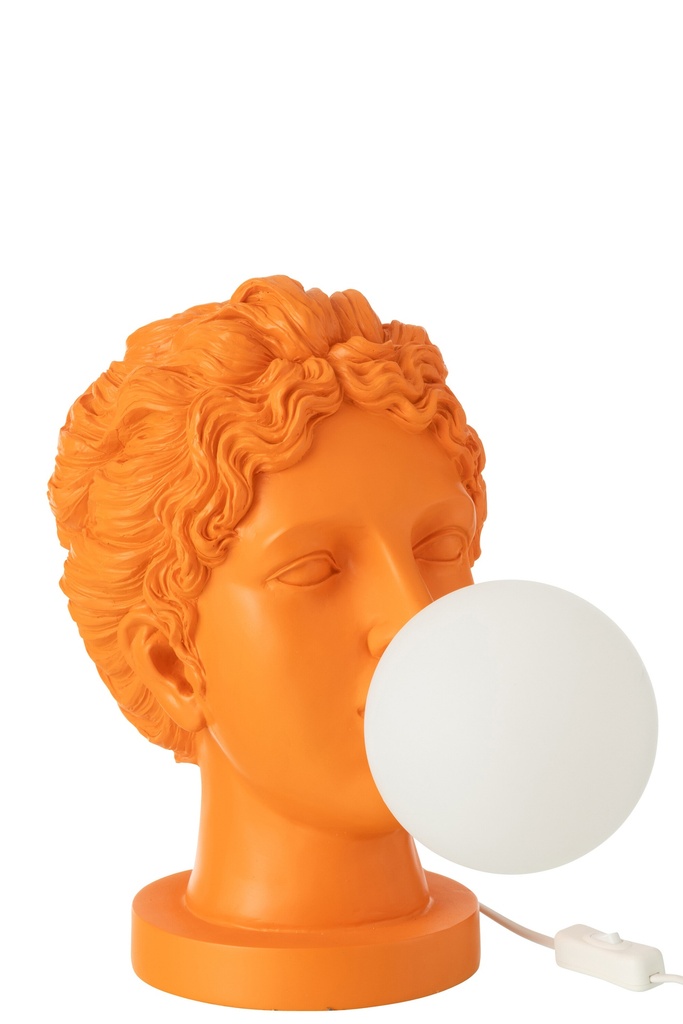 Lampe de table tête de dame en résine