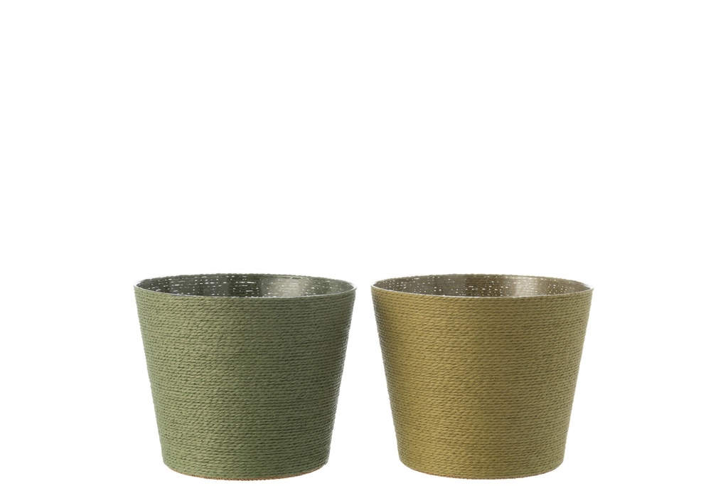 Cordes pour pots de fleurs en papier/PET vert extra